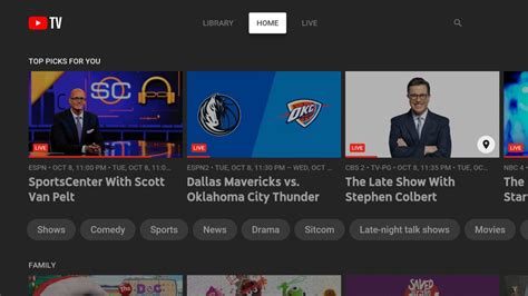 youtube live tv.